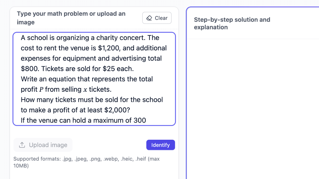 Math Solver preview step 1